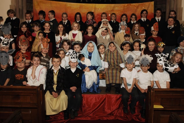 The cast of the Sharow School Nativity.
