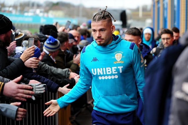 Phillips greets fans ahead of Leeds United's Championship match against Reading in February 2019.