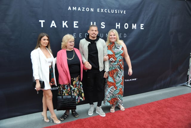 Phillips attends the premiere of Amazon Prime's Take us Home documentary with his girlfriend, his Mum, and his Granny in July 2017.