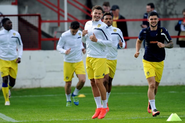 Phillips warms up for a friendly between Leeds United and Shelbourne Rovers in July 2016.
