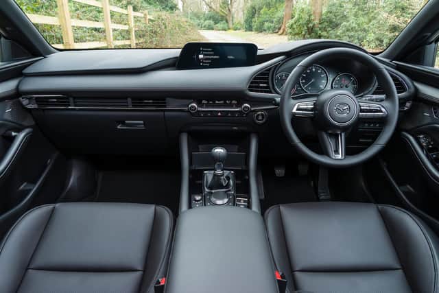 The stylish interior of the Mazda3