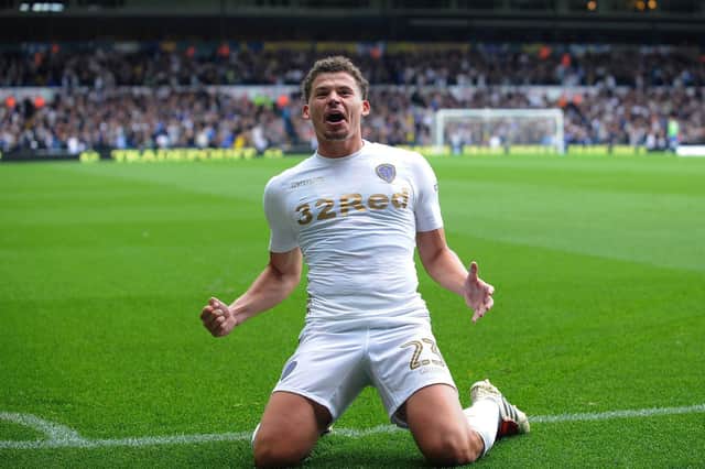 Kalvin Phillips doubles Leeds United's lead as the Whites romp to a 5-0 win against Burton Albion in September 2017.