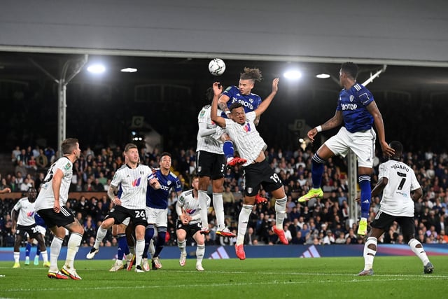 Phillips rises highest at Craven Cottage as the Whites are held to a goalless draw by Fulham before progressing to the Fourth Round of the EFL Cup on penalties in September 2021.
