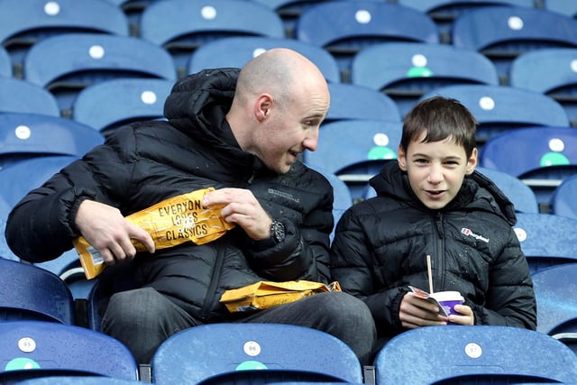 PNE fans enjoy something to eat and drink before the game