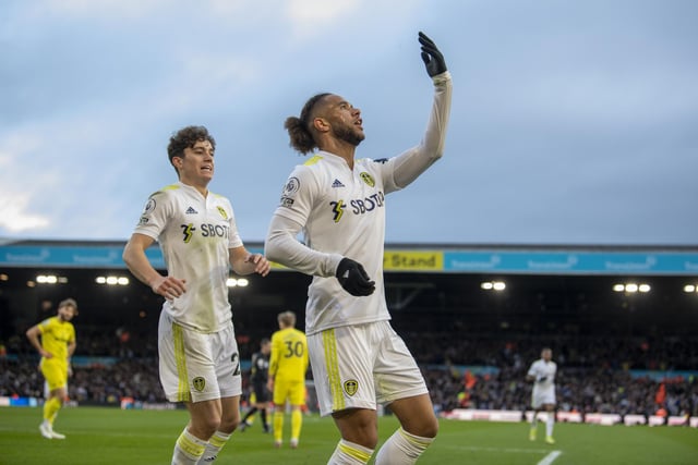 Not sure what the celebration is all about... but it's a goal for Roberts on his 100th Leeds United appearance.