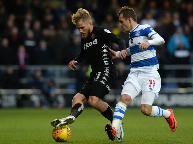 Samuel Saiz shields the ball from QPR's Josh Scowen.