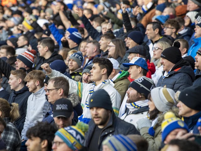 Leeds United fans watch on at Elland Road during Sunday's draw with Brentford.