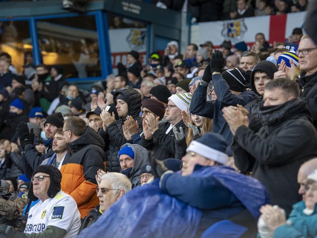 Leeds United fans watch on at Elland Road during Sunday's draw with Brentford.