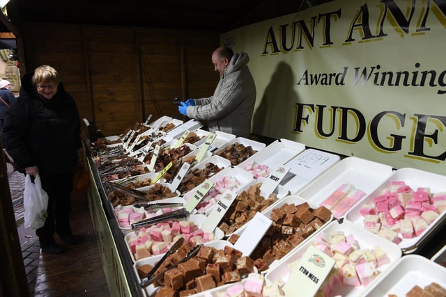 The fudge stall offering a variety of flavours