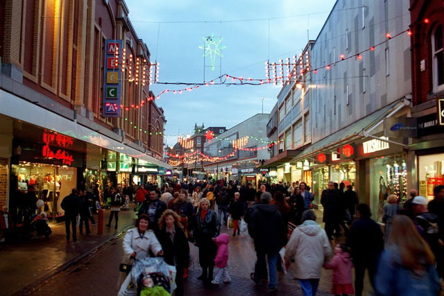 Blackpool Christmas Illuminations switch-on. Pic shows the lights on Bank Hey Street. lights 1997