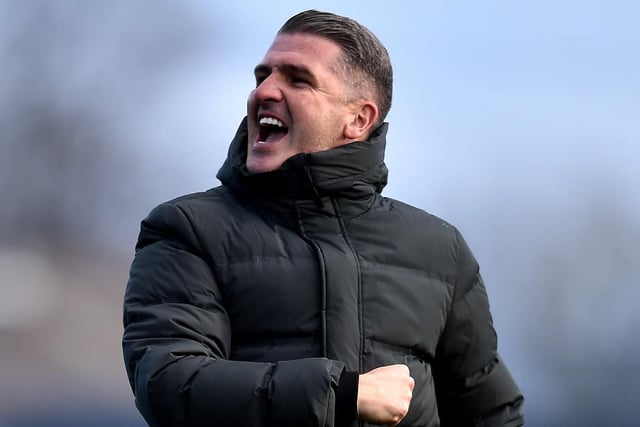 Lowe would then guide Plymouth to League One and departs with them fourth in the table. He's pictured during his final match in charge in the FA Cup at Rochdale on Saturday