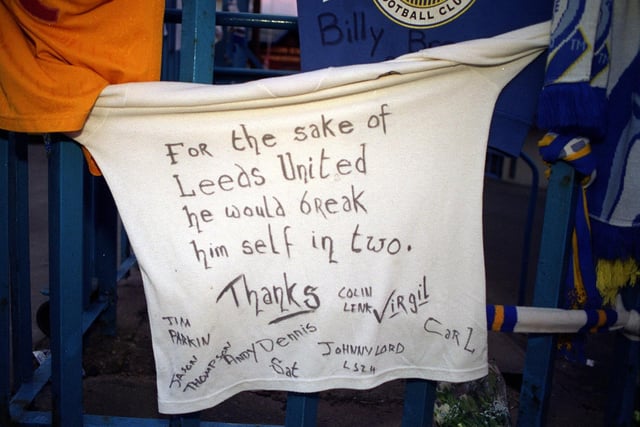 A shirt with a simple message left at Elland Road.