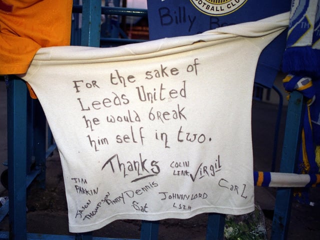 A shirt with a simple message left at Elland Road.