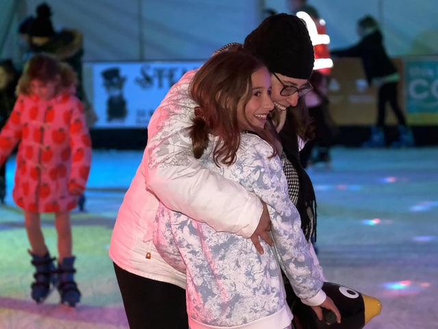 Having a laugh on the ice...