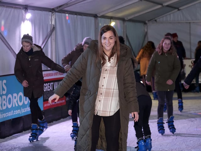 Enjoying the new ice rink.