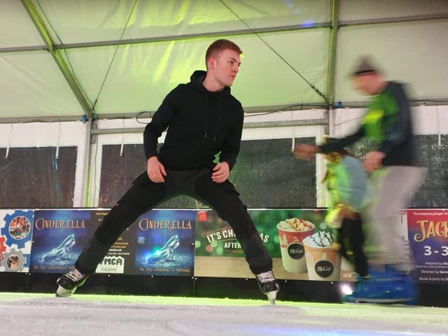 Skater and ice hockey player Sam Anderson.
