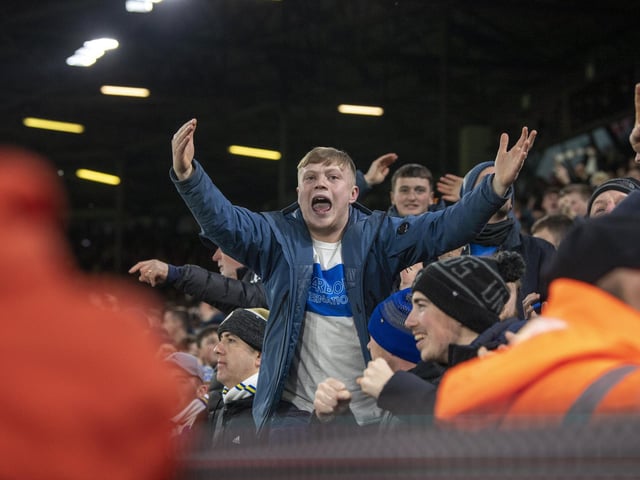 Leeds United fans watch on at Elland Road during Sunday's draw with Brentford.