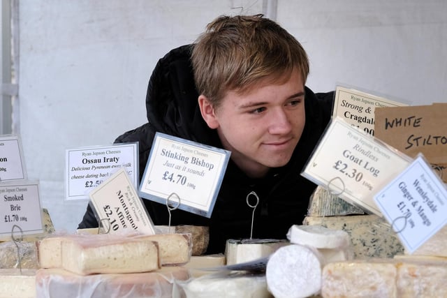 Tasty cheeses on offer.