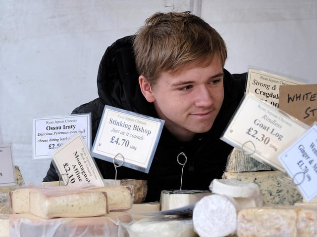 Tasty cheeses on offer.