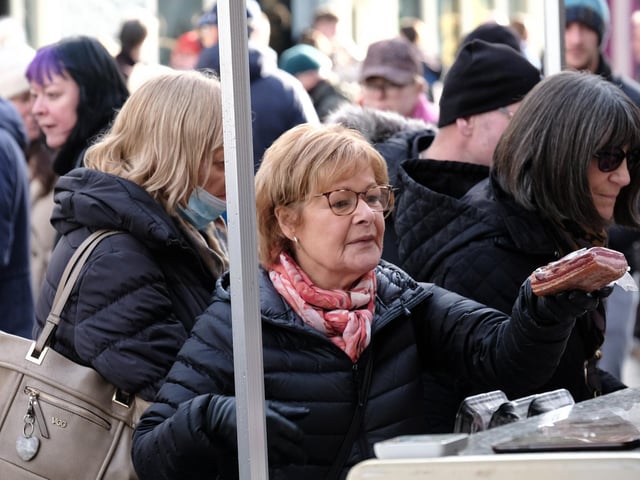 Shoppers enjoying the afternoon.