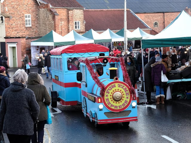 All aboard at the Christmas market...
