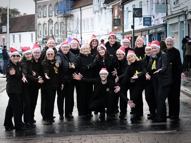 The Rock Choir entertain shoppers.