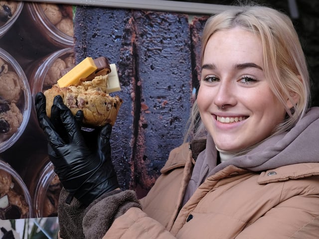 Yasmin Simpkin Hall of 42nd East Bakehouse selling tasty treats.
