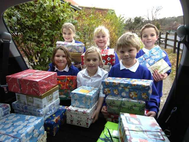Pupils from Ruswarp Primary School have collected over 85 Christmas boxes for charity.