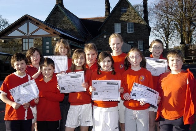 Pupils from Egton Primary School are pictured with their Young Leaders certificates.