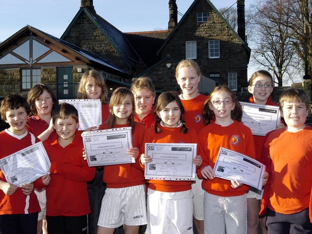Pupils from Egton Primary School are pictured with their Young Leaders certificates.