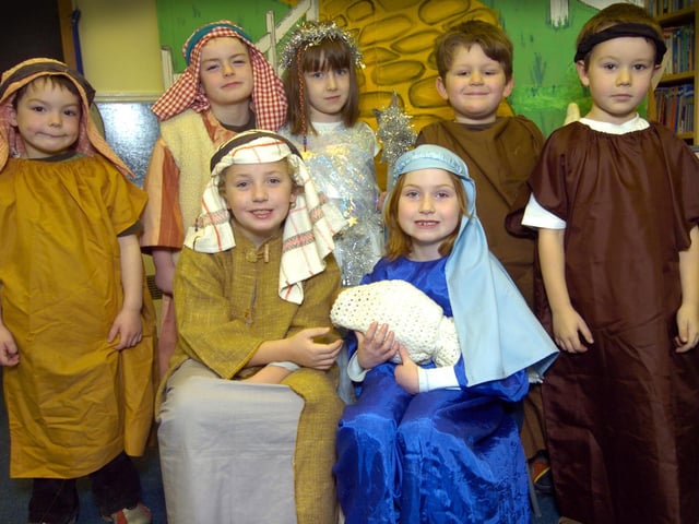 The cast of the Nativity from St Hedda’s Primary School, Egton Bridge.