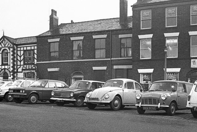 A line-up of what are now considered as classic cars in Dickonson Terrace, Wigan, in 1970