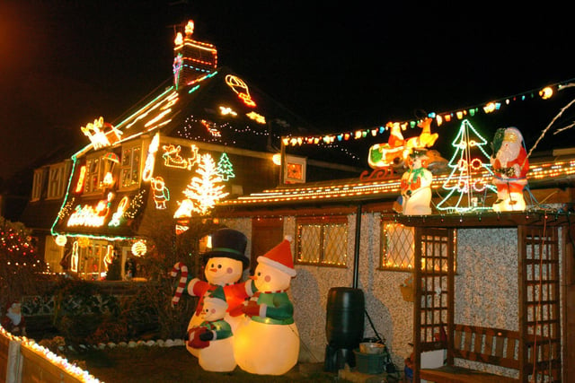 Christmas lights at the home of Ken and Maria Burton on York Road at Seacroft
in December 2004. The couple raised over £600 for Martin House Hospice the previous year.
