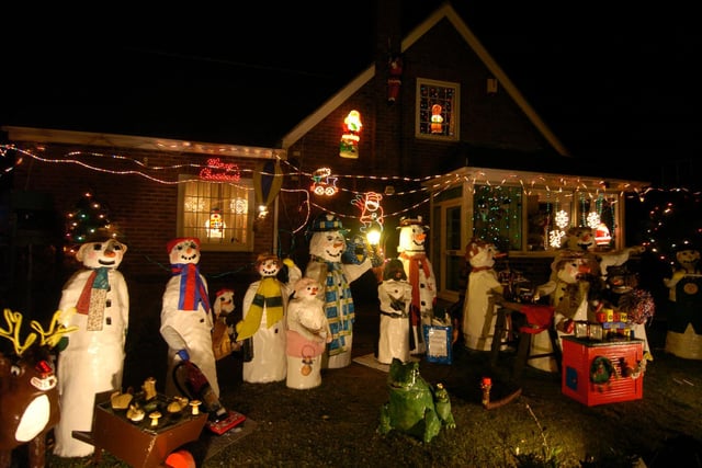 December 2007 and this animated snowmen family in Crigglestone was the brainchild of David Wainwright who was raising money for a local charity.