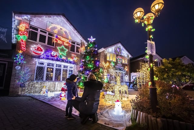 This photo fast forward's to 2019 to showcase the impressive Christmas lights display on Stone Brig Lane at Rothwell. PIC: Danny Lawson/PA