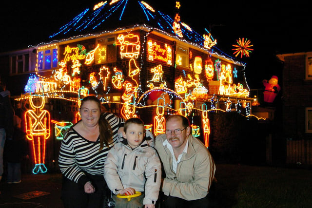 Foster parents Roy and Carol Bennett switch on their Christmas lights at their Seacroft home to celebrate the adoption of Thomas in 2007.