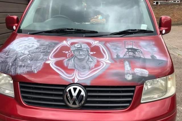 Mark airbrushed the bonnet of this van for his friend, a former miner.
