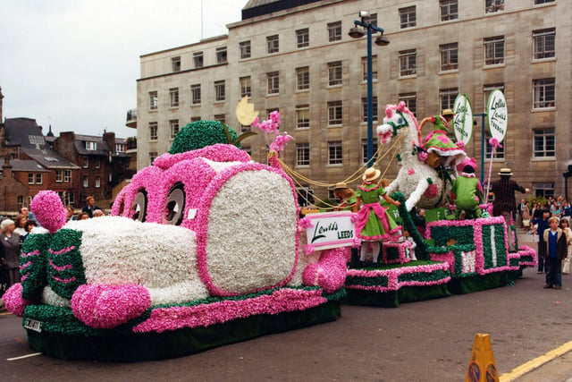 A brightly decorated float by Lewis's department store in association with Trebor at the 6th annual Lord Mayor's Parade in June 1979.