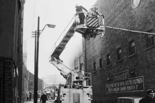 Firefighters were called out to deal with a blaze at engineers L. Thackray and Sons, on Marsh Lane in May 1979.