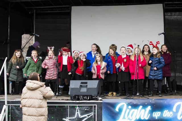 Light up the Valley event at Mytholmroyd Community Centre. Calder Primary School children perform.