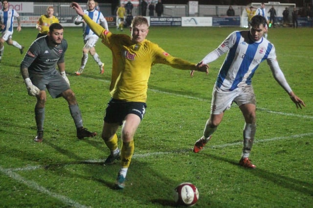 More action in Liversedge's goalmouth. Picture: Keith Handley