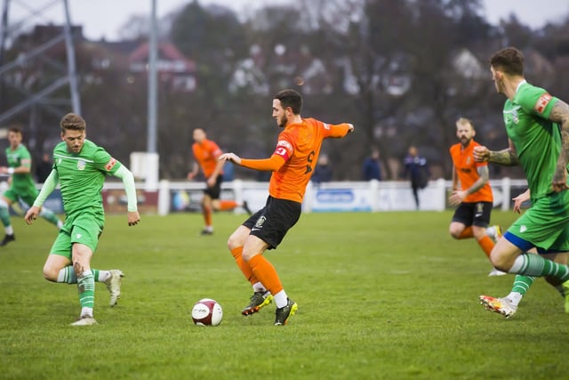 Thomas Haigh on the ball for Brighouse Town. Picture: Jim Fitton