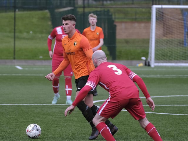 Ryan Link in action for Edgehill at home to Newlands in the Scarborough Saturday League first division.
Photos by Richard Ponter