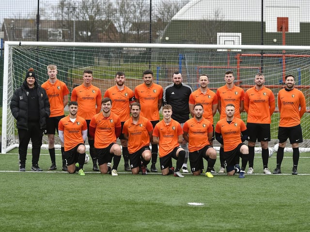 Edgehill line up before their Scarborough Saturday League first division game at home to Newlands.
Photos by Richard Ponter