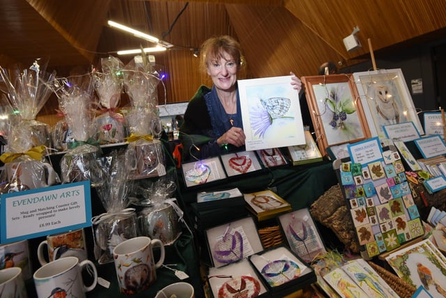 Helen Worthington from Evandawn Arts on her stall.