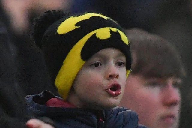 This young North End fan cheers his team on against Barnsley