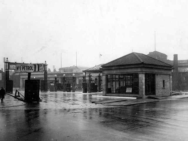 Appleyard petrol station and garage at Sheepscar in February 1928. The company was founded by John Ernest Appleyard, who opened his first business in Park Row in 1919. The North Street Garage opened in October 1927.