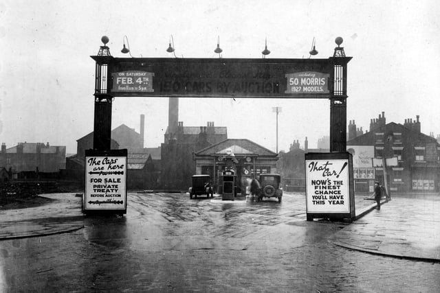 A view looking onto Appleyard of Leeds Ltd. garage on North Street atr Sheepscar in February 1928