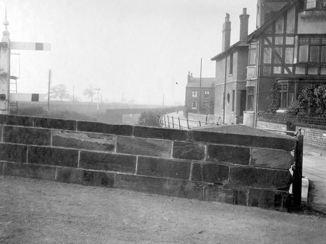 The railway bridge over Leeds to Wetherby line on Austhorpe Road pictured in September 1929. The line was closed to traffic in 1964.