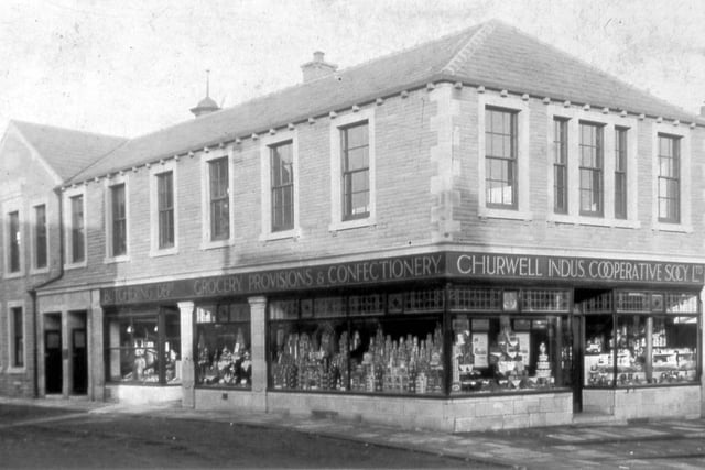 A postcard produced to mark the opening of the new premises of Churwell Industrial Cooperative Society Stores on Elland Road in November 1922. It was built to replace the earlier store which was completely destroyed by fire in March 1921.